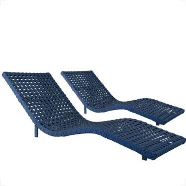Imagem de Kit 2 Cadeiras Espreguiçadeiras Alumínio para Piscina Bogotá - Fexx Fi