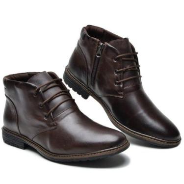 Imagem de Bota Masculina Social urbana de couro AE1005 marrom - CLACLE, 43, Marr