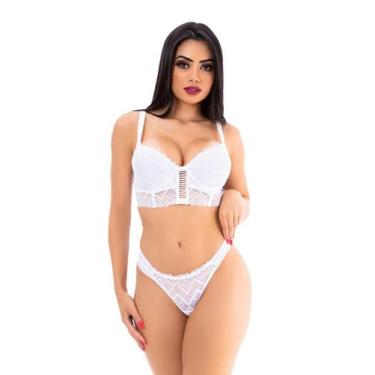 Imagem de Lingerie Sex Cropped Bojo Conjunto Renda Completa - Garota V., M, Bran