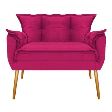 Imagem de Kit Namoradeira e Poltrona Opala Base Giratória de Metal Suede Pink - 