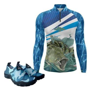 Imagem de Camiseta Pesca Uv 50 Sapatilha Nautica Aquatica Pescaria - DUARTE FISH