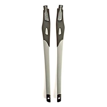 Imagem de Locitude Armação de óculos de substituição compatível com óculos Oakley Crosslink OX8027 OX8029 OX8030 OX8030 OX8031 (hastes pretas com meias cinza - 1 par), Cinza