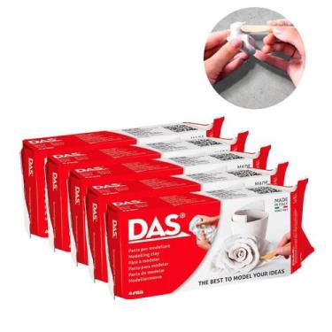 Imagem de Massa Cerâmica Fria DAS 2,5kg Modelar Escultura Branca