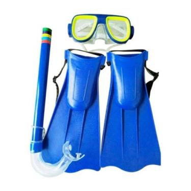 Imagem de Kit Mergulho Completo Infantil Máscara Snorkel Pé De Pato Óculos Nadad