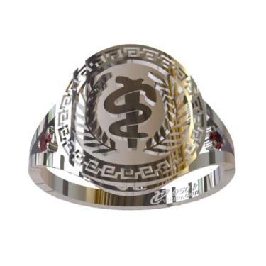 Imagem de Anel De Formatura De Odontologia Em Prata 950k - Vieira Cruz Joias, Pr