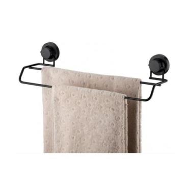 Imagem de Toalheiro Duplo 45 cm com Ventosas - Future, Preto fosco