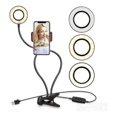Imagem de Ring Light Iluminador Circulo Led De Mesa Com Clip On 360 - oem