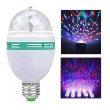 Imagem de Lâmpada De Led Colorido Mini Globo Giratória Bola Maluca - LUZ RGB, Bi