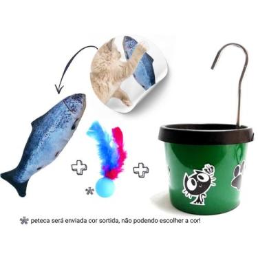 Imagem de Bebedouro Para Gato + Brinquedo Pelucia Peixe com Catnip - DM PETS