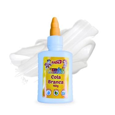 Imagem de Cola Branca Escolar 40g Radex Heróis Com Bico Aplicador Fácil
