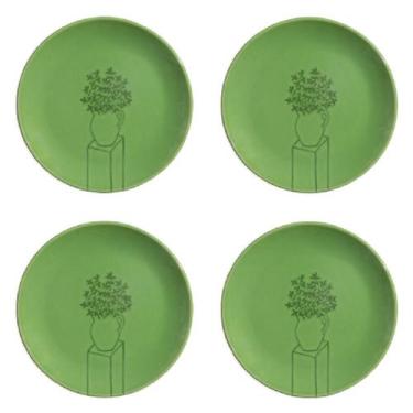 Imagem de Jogo de Pratos de Sobremesa Rita Lobo Porto Brasil Ervas 4Un, Manjeric