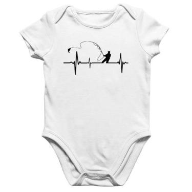 Imagem de Body Bebê Algodão Pescador Batimentos Cardíacos - Foca na Moda, Branco