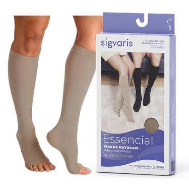 Imagem de Meia Compressiva 3/4 Panturrilha  Sigvaris Algodão Super  20-30mmhg  P