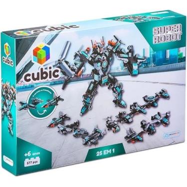 Imagem de Blocos de Montar Cubic 25 em 1 Super Robot 577 Peças Multikids