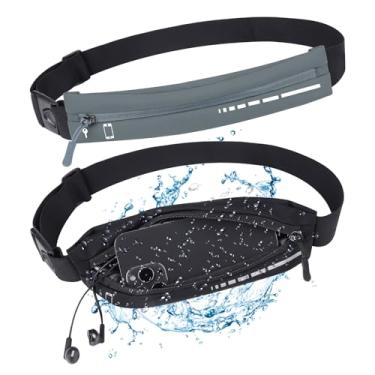 Imagem de 2 peças de cinto de corrida fino, pochete de corrida, suporte de telefone de corrida, bolsa de cintura para treino, cinto de dinheiro, acessórios de presente para mulheres, homens, caminhadas,