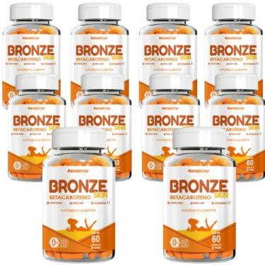 Imagem de Kit Combo 10 UND Bronze Skin Betacaroteno Urucum 600 Cápsulas Bronzeam