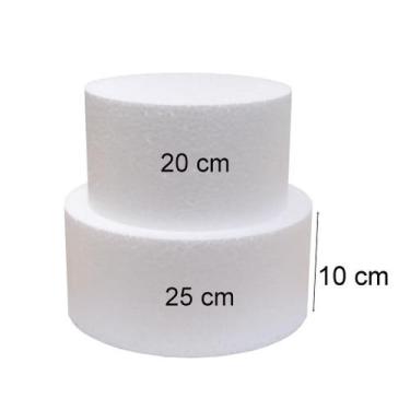 Imagem de Bolo Fake 20 e 25 C/ 10Cm Base De Isopor 2 Andar Cenográfico - Megaeps