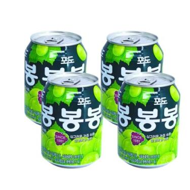 Imagem de 4 Sucos Uva Coreano Bonbon Lata 235ml - Bon Bon