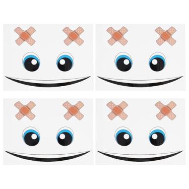 Imagem de SING F LTD 4 adesivos decorativos para aspirador de pó robô, olhos de rosto para robô cortador de grama a vácuo, compatível com aspirador de pó Thermomix Robot Wheelie Bins