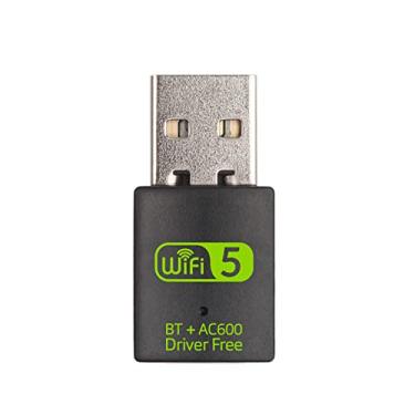Imagem de Adaptador USB WiFi Bluetooth, placa de rede sem fio de banda dupla de 600 Mbps 2,4/5 GHz, dongle WiFi USB para PC/laptop/desktop, compatível com Windows XP/7/8.1/10