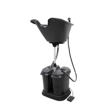 Imagem de Lavatório Portátil de Cabeleireiro Dompel Facile Cuba Móvel + Ducha Preto/cinza