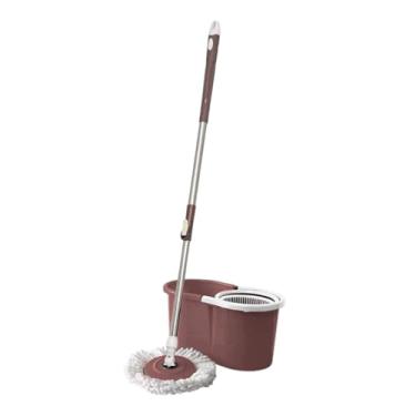 Imagem de Mop Giratório com Balde 9L Cesto Plástico e Refil Extra Rosa Marsala