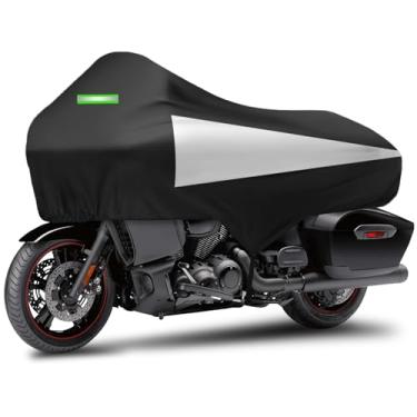 Imagem de TOKEPT Meia capa de motocicleta para todas as estações, impermeável, à prova de poeira e à prova de sol, leve e fácil de instalar, adequada para uma variedade de modelos, proteção para todos os climas
