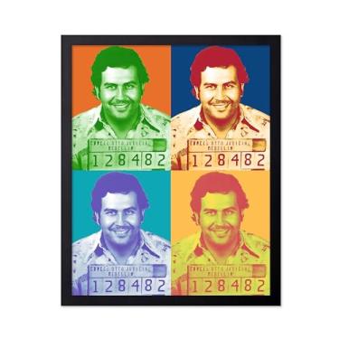 Imagem de Poster Master Impressão de caneca de Pablo - Pôster do Senhor das Drogas - Arte do Cartel de Medellín - Design de parede Crime Boss - Arte de colagem pop - Decoração vibrante para quarto ou sala de