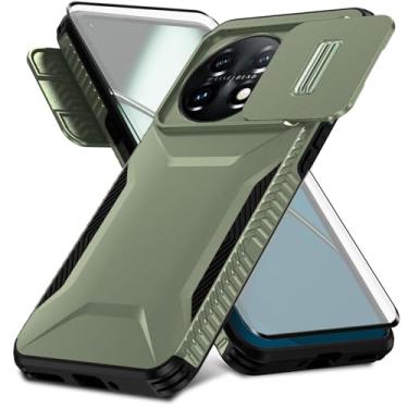 Imagem de Asuwish Capa de telefone para OnePlus 11 5G com protetor de tela de vidro temperado e capa de câmera deslizante híbrida robusta à prova de choque acessórios para celular One Plus11 1 Plus 1plus11 One+