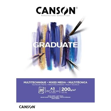 Imagem de CANSON Graduate, Bloco de Papel Multi Tecnicas, Cor Branco, Tamanho A3