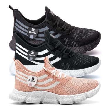 Imagem de Kit 3 Tênis Feminino Academia Super Confortáveis Leve Macio - Oldsen, 