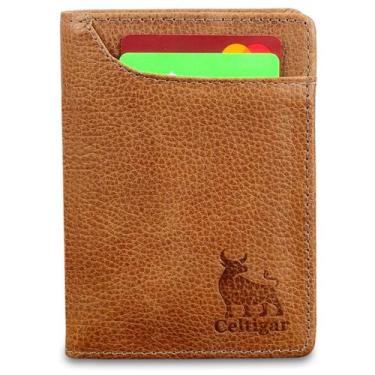 Imagem de Carteira De Couro Vertical Masculina RG CNH Bloqueio RFID - Celtigar, 