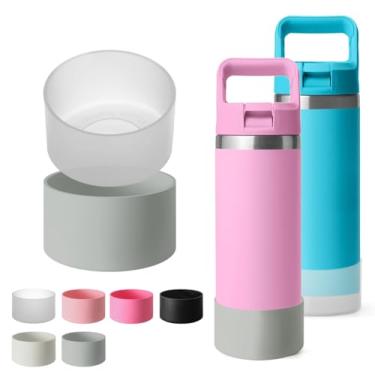 Imagem de Neabuler 2 peças de bota protetora de silicone para garrafa Yeti 12/510.3 g, copo de 20/850.5 g, caneca 20/25/30/992.2 g, antiarranhões, capa protetora inferior antideformação para Yeti, transparente