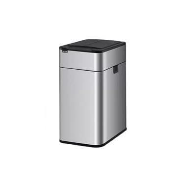 Imagem de Lixeira Lata de lixo com sensor inteligente, doméstica com tampa, banheiro, cozinha, sala de estar, escritório, embalagem automática, latas de lixo de grande capacidade Lixeira(Silver,20L)