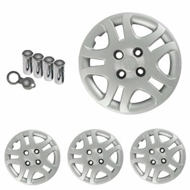 Imagem de Jogo Calota Aro 14 Fiesta Hatch Sedan 2011 à 2013 + Selo Resinado + Tampa Ventil Antifurto