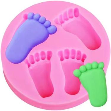 Imagem de Molde Silicone Pes Pezinhos Cha Bebe Nenem Fondant Biscuit - LUYKE