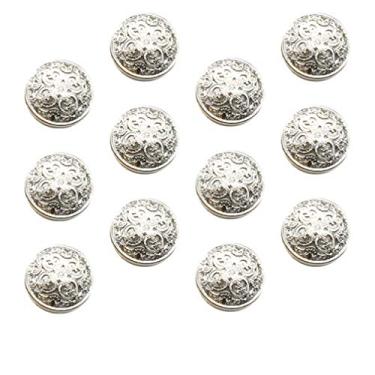 Imagem de Milisten 30 Peças De Botões Planos Redondos Metal - Casacos, Jaquetas, Camisas, Ternos, Calças Para Costura Artesanal Faça Você Mesmo, Prata, 20 Mm