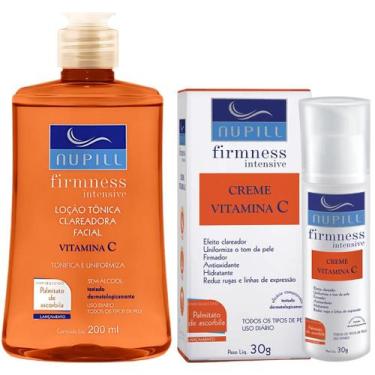 Imagem de Kit Loção Tonica Clareadora + Creme Vitamina C Nupill Hidratante Firma