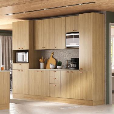 Imagem de Cozinha Modulada Completa 6 Peças com Tampo e Rodapé Classic Luciane Móveis