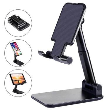 Imagem de Suporte de Mesa Portátil Celular e Tablet com Ajuste de Altura LE049 -
