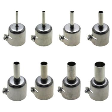 Imagem de TAODAN 8 peças 3/4/5/6/7/8/10/12 mm kit de bocal de pistola de ar quente de metal prata ferramentas de ponta de soldagem e equipamento de soldagem