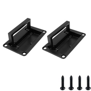 Imagem de Bitray Puxadores embutidos, escotilhas, puxador preto, caixa de ferramentas, alça embutida para escotilha de convés - 2 peças