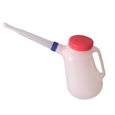 Imagem de NITAGO Jarra medidora de óleo com bico, pote/tampa à prova de vazamentos de 5L, dispensador automotivo resistente, recipiente para carro e veículo automotivo, Anel Azul