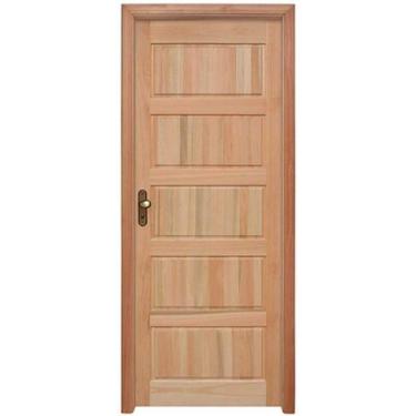 Imagem de Porta de Almofadas com Marco, Fechadura e Guarnições Rondosul Natural