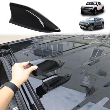 Imagem de Para acessórios Hummer EV decoração de antena de teto em forma de barbatana de tubarão, cobertura de antena de rádio de carro para captador Hummer EV SUV 2024 2025+, capa em forma de barbatana de