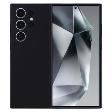 Imagem de Capa Capinha Case Anti Schok Slim Aveludada Preta Compatível Samsung Galaxy S24 Ultra