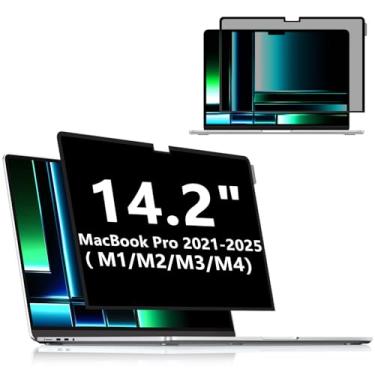 Imagem de FILMEXT Protetor de tela de privacidade para Macbook Pro 14 polegadas 2023 M2 (A2779)/2021 M1 (A2442), filtro de tela removível para MacBook Pro 14 antiespião/antirreflexo/sem bolhas/fácil de ligar/desligar