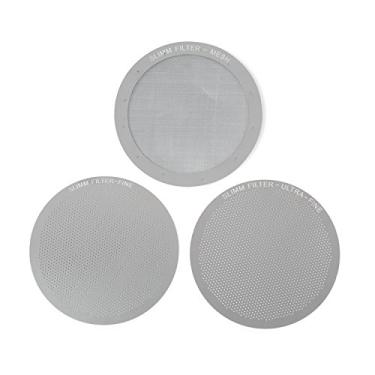 Imagem de Slimm Filter - Conjunto de 3 filtros de café de metal reutilizáveis de qualidade barista - Para uso na cafeteira AeroPress - Aço inoxidável - MESH, FINE & ULTRA FINE