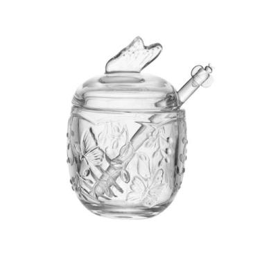 Imagem de Meleira com Pegador Pote Porta Mel em Cristal Decorado 250ml - LYOR