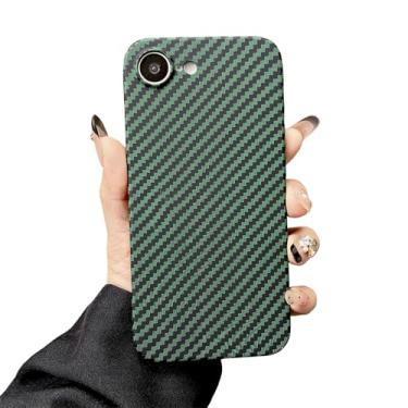 Imagem de SKPY Capa compatível com iPhone 16E 2025, capa protetora ultrafina de fibra de carbono à prova de choque para homens mulheres verde